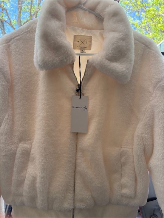 Thread & Supply Jackets & Blazers - Thread & Supply Cream Faux-Fur Zip Jacket